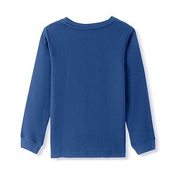 Pine Kids Cotton Knit Full Sleeves Solid Coloured Thermal Wear Set - Navy Blue