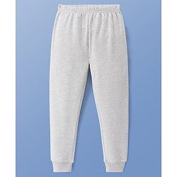 Pine Kids Cotton Knit Full Sleeves Solid Coloured Thermal Wear Set - Grey