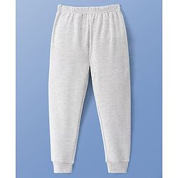 Pine Kids Cotton Knit Full Sleeves Solid Coloured Thermal Wear Set - Grey