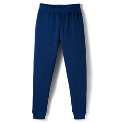 Pine Kids Cotton Knit Full Sleeves Solid Color Pullover Thermal Set - Navy Blue