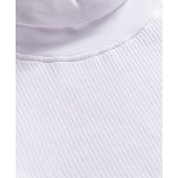 Pine Kids Cotton Knit Full Sleeves Solid Color Turtle Neck Pullover Thermal Set - White