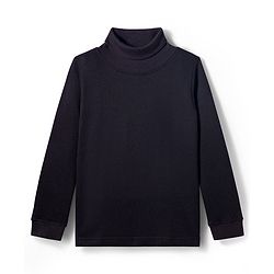Pine Kids Knit Full Sleeves Solid Color Turtle Thermal Wear Set - Black