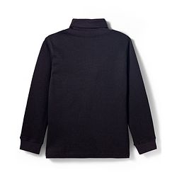 Pine Kids Knit Full Sleeves Solid Color Turtle Thermal Wear Set - Black