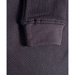 Pine Kids Knit Full Sleeves Solid Color Turtle Thermal Wear Set - Black