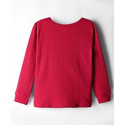 Pine Kids Knit Full Sleeves Solid Color Thermal Vest - Red