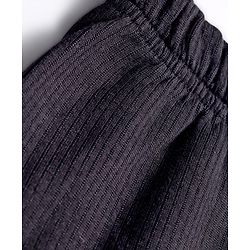 Pine Kids Cotton Knit Full Length Solid Coloured Thermal Wear Pant - Black