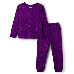 Pine Kids Cotton Knit Full Sleeves Thermal Vest & Pant Set with Floral Print - Navy Blue