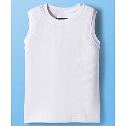 Pine Kids Knit Sleeveless Solid Colour Vests Pack Of 2 - White & Black