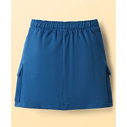Pine Kids Disney 100% Cotton Oversize Drop Shoulder Half Sleeve Crop Top & Skirt With Disney Princess Graphics - Blue