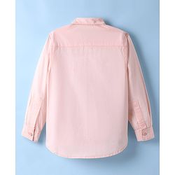 Pine Kids Full Sleeves Cotton Woven Solid Color Shirt - Pink