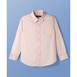 Pine Kids 100% Cotton Full Sleeves Solid Coloured Shirt With Inner T-Shirt - Peach
