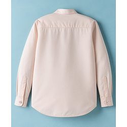 Pine Kids Cotton Woven Full Sleeves Solid Kurta Styled Shirt - Peach