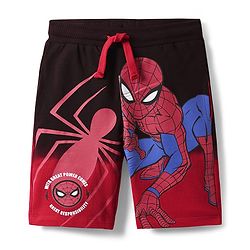 Pine Kids Marvel 100% Cotton Above Knee Length Shorts With Spiderman Graphics - Red