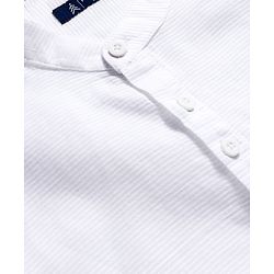 Pine Kids Cotton Woven Full Sleeves Solid Colour Kurta Style Shirt - White