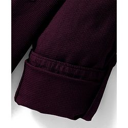Pine Kids Cotton Woven Full Sleeves Mandarin Collar Solid Shirt - Wine