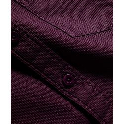 Pine Kids Cotton Woven Full Sleeves Mandarin Collar Solid Shirt - Wine