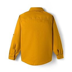 Pine Kids Cotton Woven Full Sleeves Solid Shirt - Dark Yellow