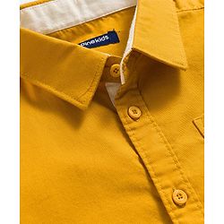 Pine Kids Cotton Woven Full Sleeves Solid Shirt - Dark Yellow