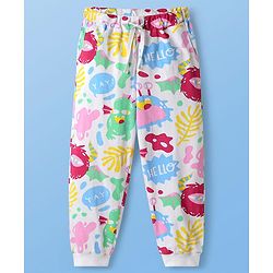 Pine Kids Single Jersey Knit Half Sleeves Co-ords Night Suit with Sea Life Print - White