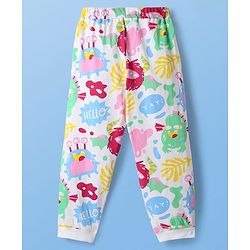 Pine Kids Single Jersey Knit Half Sleeves Co-ords Night Suit with Sea Life Print - White