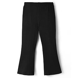 Pine Kids Cotton Knit Full Length Flared Leggings With Logo Print - Black