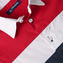 Pine Kids Cotton Woven Full Sleeves Color Block Shirt - Navy Blue & Red