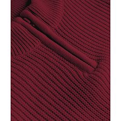 Pine Kids Knit Full Sleeves High Neck Solid Color Pullover Sweater - Wine