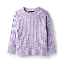 Pine Kids Knit Full Sleeves Pullover Sweater with Cable Knit Design - Lavender