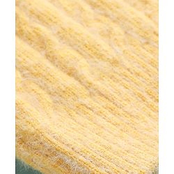 Pine Kids Knit Full Sleeves Pullover Sweater with Cable Knit Design - Yellow