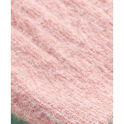 Pine Kids Knit Full Sleeves Pullover Sweater with Cable Knit Design - Pink