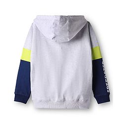 Pine Kids 100% Cotton Full Sleeves Cut & Sew Hooded Sweatjacket With Kangaroo Pockets - Grey