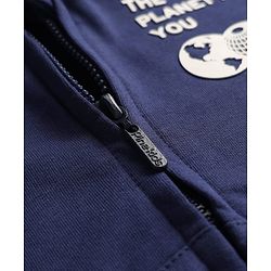 Pine Kids 100% Cotton Full Sleeves Cut & Sew Hooded SweatJackets With Kangaroo Pockets - Blue
