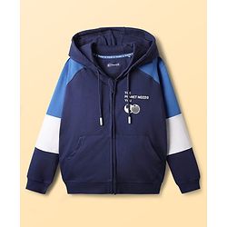 Pine Kids 100% Cotton Full Sleeves Cut & Sew Hooded SweatJackets With Kangaroo Pockets - Blue