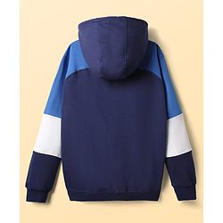Pine Kids 100% Cotton Full Sleeves Cut & Sew Hooded SweatJackets With Kangaroo Pockets - Blue
