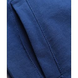 Pine Kids Cotton Knit Full Sleeves Hooded Sweatjacket With Future Print - Navy Blue & Orange