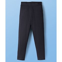 Pine Kids Cotton Knit Full Length Solid Colour Leggings Pack Of 2 - Black & White