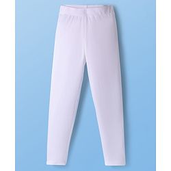 Pine Kids Cotton Knit Full Length Solid Colour Leggings Pack Of 2 - Black & White
