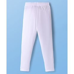 Pine Kids Cotton Knit Full Length Solid Colour Leggings Pack Of 2 - Black & White