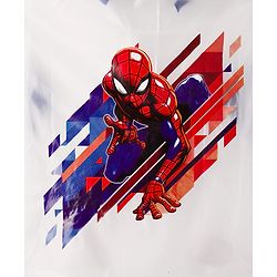Pine Kids Marvel Full Sleeves Hooded Raincoat with Front & Back Spiderman Graphics - White