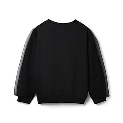 Pine Kids Disney Terry Knit Full Sleeves Co-ord Sweatshirt & Joggers With Minnie Mouse Graphics & Mesh Detailing - Black
