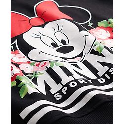 Pine Kids Disney Terry Knit Full Sleeves Co-ord Sweatshirt & Joggers With Minnie Mouse Graphics & Mesh Detailing - Black