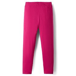 Pine Kids Cotton Knit Full Length Leggings With Text Print - Fuchsia