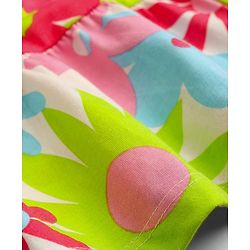 Pine Kids 100% Cotton Half Sleeves Floral Printed Tiered Dress - Multi Colour