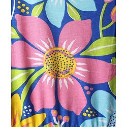 Pine Kids 100% Cotton Half Sleeves Floral Printed Tiered Dress - Blue