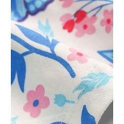 Pine Kids 100% Cotton Half Sleeves Floral & Butterfly Printed Tiered Dress - Multi Colour