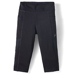 Pine Active Knit Capri Leggings with Mesh - Black