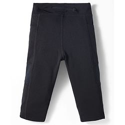 Pine Active Knit Capri Leggings with Mesh - Black