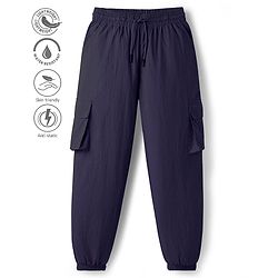 Pine Active Woven Full Length Ultra Light Crush Solid Cargo Pant - Navy Blue