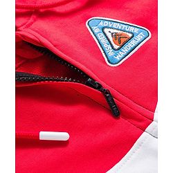 Pine Kids Cotton Knit Full Sleeves Cut & Sew Hooded SweatJacket with Patch Detailing - Multicolor