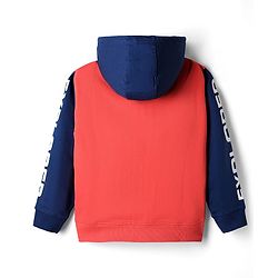Pine Kids Cotton Knit Full Sleeves Hooded Sweatjacket With Tiger Print - Multicolor